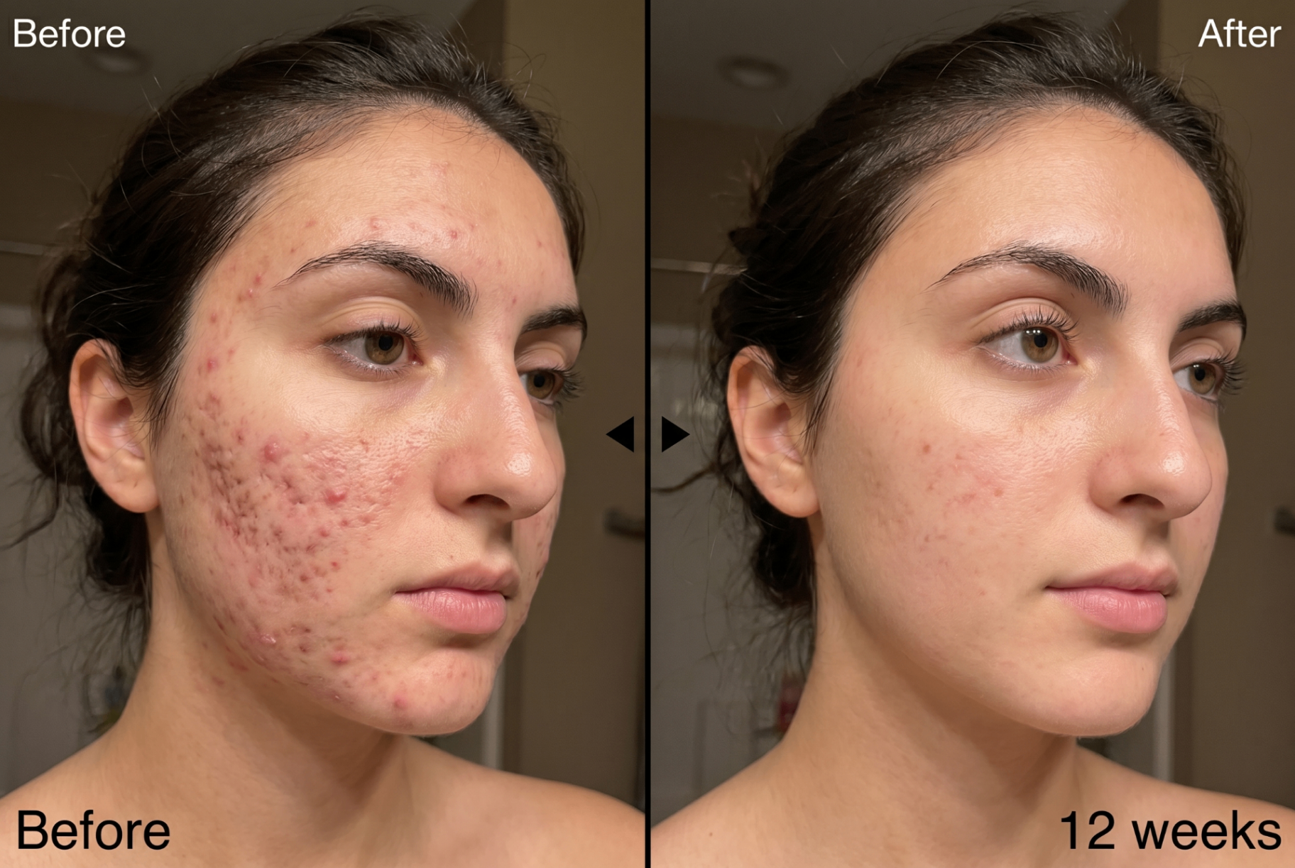 Before and after 12 weeks using the smoothing stick